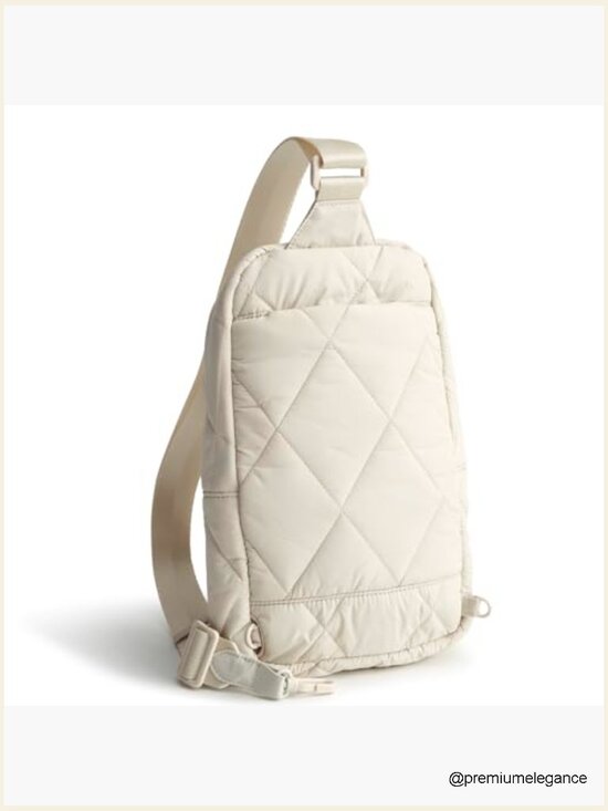 Lightweight Diamond Quilted Sling Backpack with Recycled Fabric main image 7